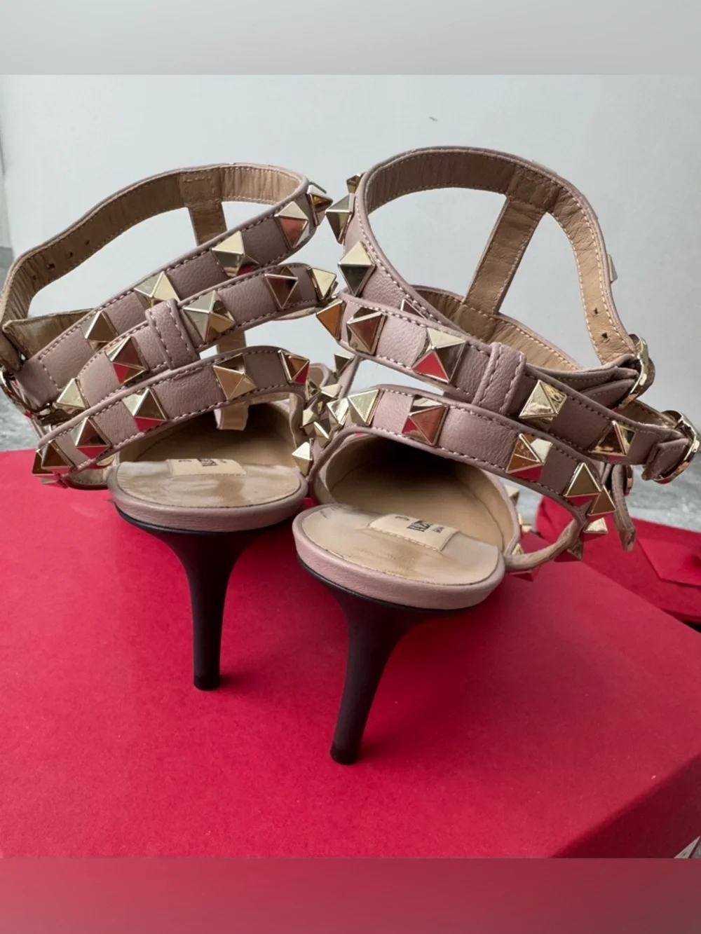 VALENTINO GARAVANI Rockstud Caged Pump 65Mm T-Strap heels dark gray 39 - Picture 13 of 14